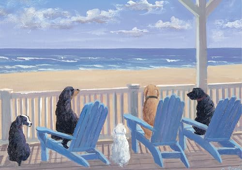 Dogs on Deck Chairs Notecards von Peter Pauper Press Inc,US